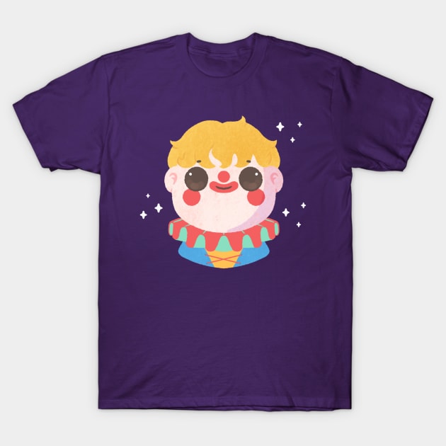 Funny and Happy Clown Cartoon Character for Halloween T-Shirt by pinkginkgo